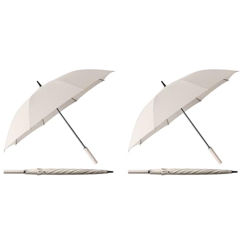 PALAY® Big Umbrella for Men Oxford with Straight Shank Unisex Windproof Rain Sun Protection Large Canopy Reinforced 8 Fiber Ribs Auto One-Touch Open Commute Outdoor Beige 2 PCS PALAY® Big Umbrella for Men Oxford with Straight Shank Unisex Windproof Rain Sun Protection Large Canopy Reinforced 8 Fiber Ribs Auto One-Touch Open Commute Outdoor Beige 2 PCS